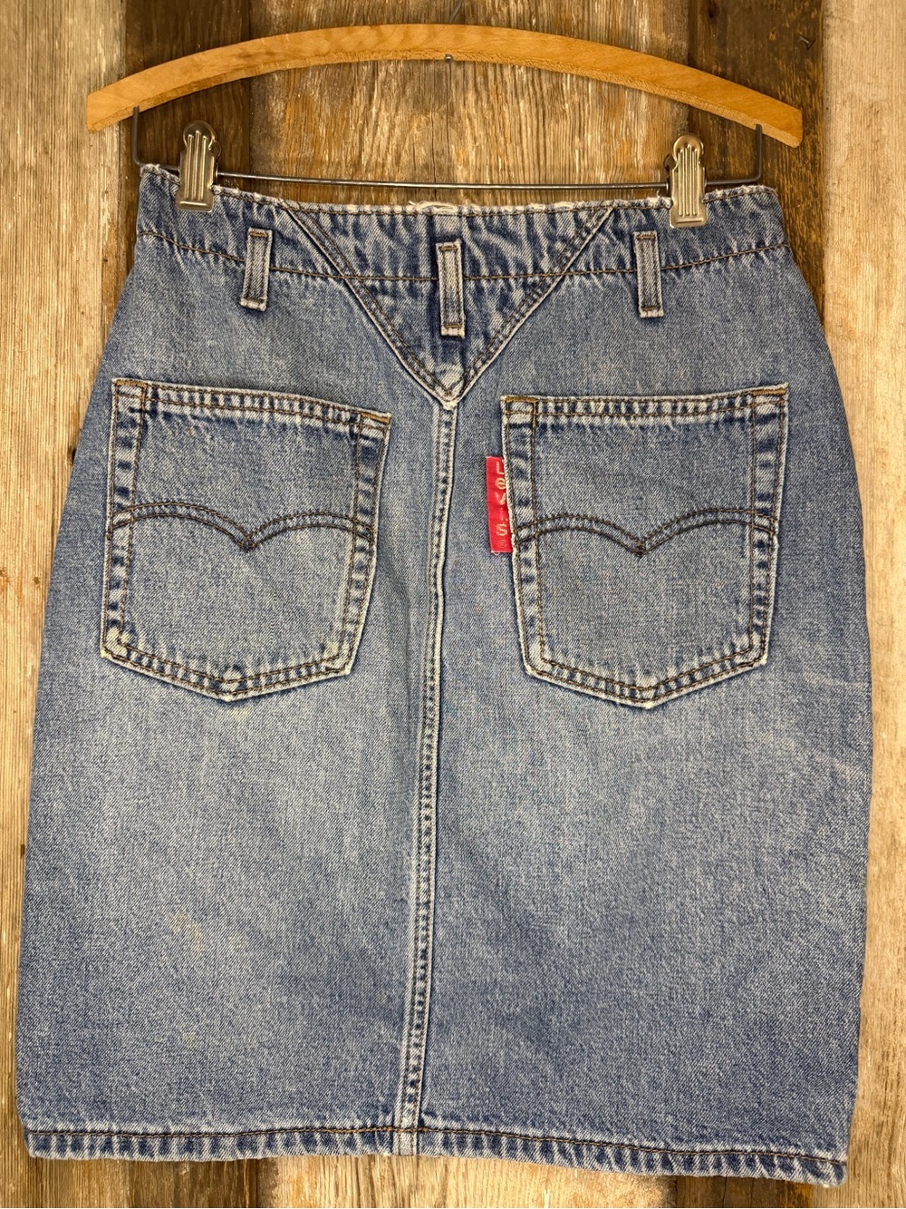 VTG 80s Levi’s Utility/Cargo Style Denim Skirt Made in USA: Size Medium - Picture 3 of 15